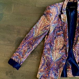 Zara Paisley Bold Colour Blazer